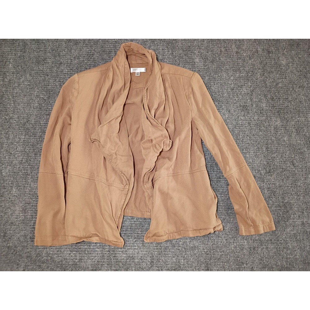 Daily Thread Women's Tan Lightweight Open Jacket With Draped Collar Size XS